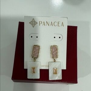 Pink and White Earrings